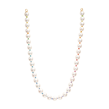 Large White Akoya Pearl Strand with Rainbow Silk - Made to Order